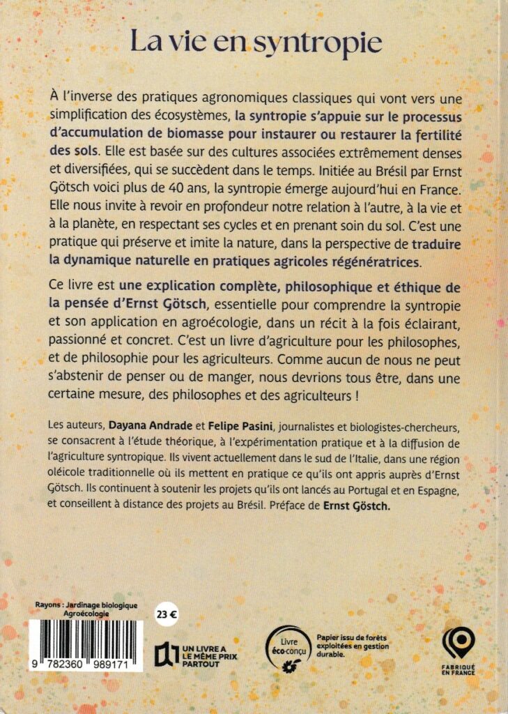 La vie en syntropie - verso