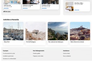 Site Booki - Activités et footer Site Booki - Activités et footer