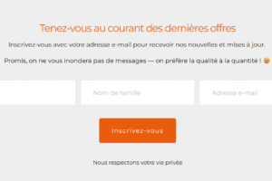 Site Butterfly Shelter - Formulaire d'inscription à la newsletter (FRA) Site Butterfly Shelter - Formulaire d'inscription à la newsletter (français)